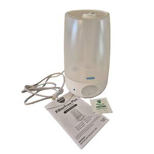 Vicks FilterFree Plus Cool Mist Humidifier With Touch Controls & VapoPad white